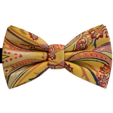 Papion galben, elegant, model bleumarin, nuante de rosu Luxury Line